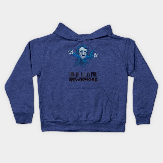 Edgar Allen Poe Nevermore Kids Hoodie by majanation